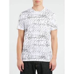 NEW MARNI scribbled motif organic cotton t-shirt in lily white